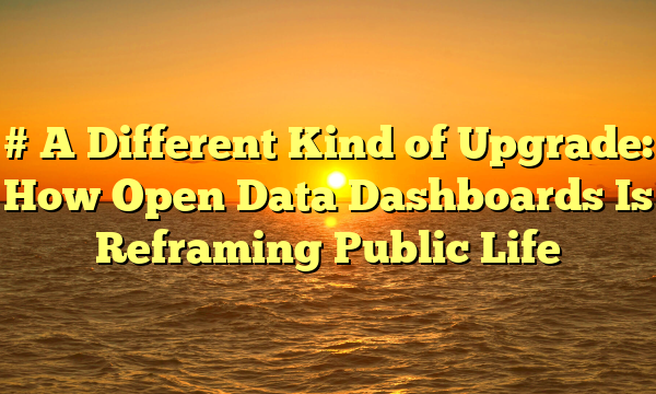 # A Different Kind of Upgrade: How Open Data Dashboards Is Reframing Public Life
