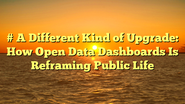 # A Different Kind of Upgrade: How Open Data Dashboards Is Reframing Public Life